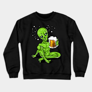 Space Alien Beer Lover Crewneck Sweatshirt